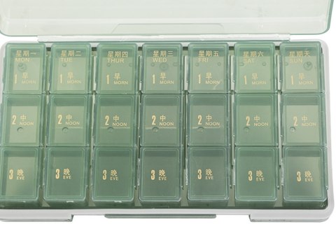 Pojemnik na leki tabletki pudełko pory dnia lekarstwa kasetka tygodniowy Pojemnik na leki tabletki pudełko pory dnia lekarstwa kasetka tygodniowy