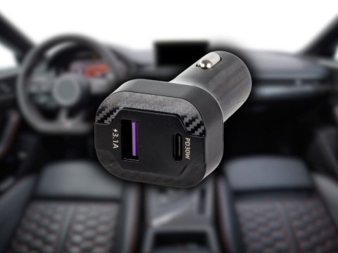 Szybka ładowarka samochodowa usb-c 30w i usb-a 15w do gniazda zapalniczki Szybka ładowarka samochodowa usb-c 30w i usb-a 15w do gniazda zapalniczki