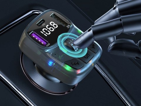 Transmiter fm mp3 estaw głośnomówiący 2xusb + usb c bluetooth 5.3 lcd 12v Transmiter fm mp3 estaw głośnomówiący 2xusb + usb c bluetooth 5.3 lcd 12v