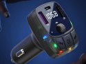 Transmiter fm mp3 estaw głośnomówiący 2xusb + usb c bluetooth 5.3 lcd 12v