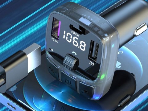 Transmiter samochodowy fm mp3/wma 2xusb + usb c bluetooth 5.3 led qc 3.0 Transmiter samochodowy fm mp3/wma 2xusb + usb c bluetooth 5.3 led qc 3.0