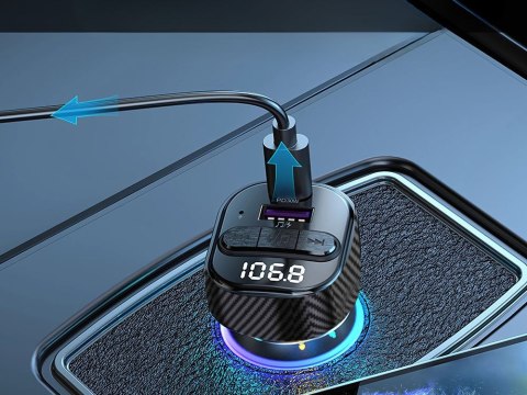 Transmiter samochodowy fm mp3/wma usb a+usb c 30w bluetooth 5.3 led qc 3.0 Transmiter samochodowy fm mp3/wma usb a+usb c 30w bluetooth 5.3 led qc 3.0