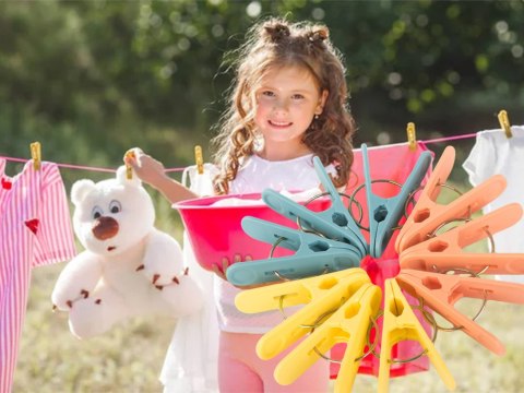 Klamerki spinacze do prania ubrań bielizny 18 sztuk plastikowe żabki mocne Klamerki spinacze do prania ubrań bielizny 18 sztuk plastikowe żabki mocne