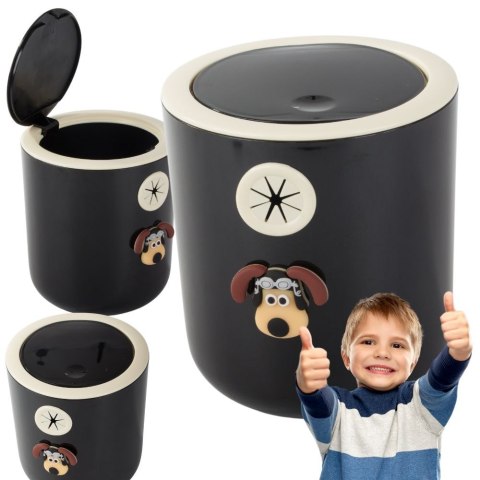 Mini kosz na śmieci piesek do pokoju dziecęcego 2l na klik mały poręczny Mini kosz na śmieci piesek do pokoju dziecęcego 2l na klik mały poręczny