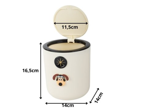 Mini kosz na śmieci piesek do pokoju dziecęcego 2l na klik mały poręczny Mini kosz na śmieci piesek do pokoju dziecęcego 2l na klik mały poręczny