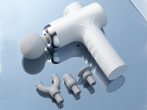 Pistolet do masażu pleców ciała nóg masażer mocny massage gun 4 końcówki Pistolet do masażu pleców ciała nóg masażer mocny massage gun 4 końcówki