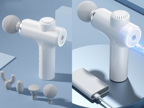 Pistolet do masażu pleców ciała nóg masażer mocny massage gun 4 końcówki Pistolet do masażu pleców ciała nóg masażer mocny massage gun 4 końcówki