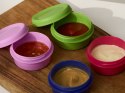 Pojemniki do sosów dipów na dipy sosy 80ml 8szt przykrywka zestaw dressing