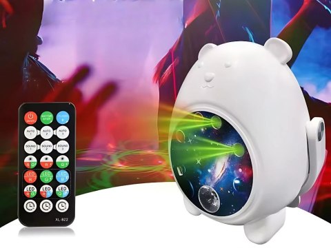 Projektor niedźwiadek lampka nocna rzutnik laserowy led pilot uniwersalny Projektor niedźwiadek lampka nocna rzutnik laserowy led pilot uniwersalny