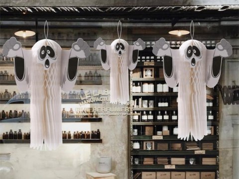 Duch zawieszka papierowa halloween duszek 3d składany z papieru dekoracja Duch zawieszka papierowa halloween duszek 3d składany z papieru dekoracja