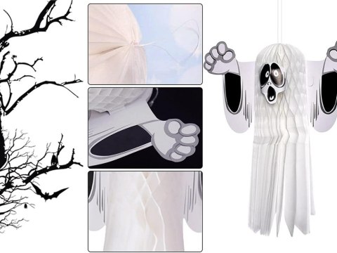 Duch zawieszka papierowa halloween duszek 3d składany z papieru dekoracja Duch zawieszka papierowa halloween duszek 3d składany z papieru dekoracja