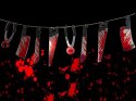 Girlanda halloween 2m noże narzędzia tasak zakrwawione dekoracja halloween