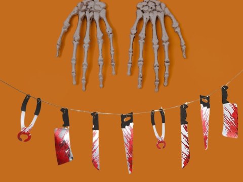 Girlanda halloween 2m noże narzędzia tasak zakrwawione dekoracja halloween Girlanda halloween 2m noże narzędzia tasak zakrwawione dekoracja halloween