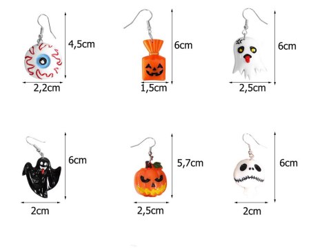 Kolczyki na halloween halloweenowe na imprezę bal duch dynia cukierek oko Kolczyki na halloween halloweenowe na imprezę bal duch dynia cukierek oko