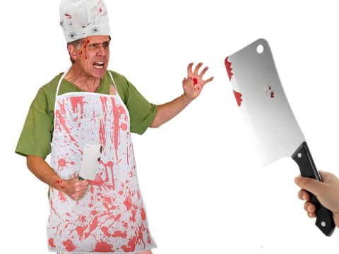 Krwawy tasak do kostiumu mordercy zabójcy psychopaty nóż bróń na halloween Krwawy tasak do kostiumu mordercy zabójcy psychopaty nóż bróń na halloween