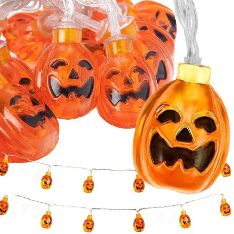 Lampki 10 led wiszące dynie halloween 200cm świecąca dekoracja ozdoba dynia Lampki 10 led wiszące dynie halloween 200cm świecąca dekoracja ozdoba dynia