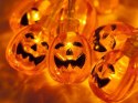Lampki 10 led wiszące dynie halloween 200cm świecąca dekoracja ozdoba dynia