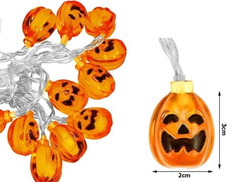 Lampki 10 led wiszące dynie halloween 200cm świecąca dekoracja ozdoba dynia Lampki 10 led wiszące dynie halloween 200cm świecąca dekoracja ozdoba dynia