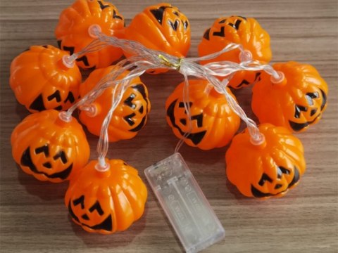 Lampki 10 led wiszące dynie halloween 200cm świecąca dekoracja ozdoba dynia Lampki 10 led wiszące dynie halloween 200cm świecąca dekoracja ozdoba dynia