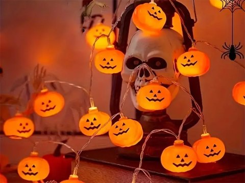 Lampki dynie 10 led wiszące halloween 200cm świecąca dekoracja ozdoba dynia Lampki dynie 10 led wiszące halloween 200cm świecąca dekoracja ozdoba dynia