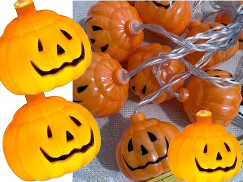 Lampki dynie 10 led wiszące halloween 200cm świecąca dekoracja ozdoba dynia Lampki dynie 10 led wiszące halloween 200cm świecąca dekoracja ozdoba dynia