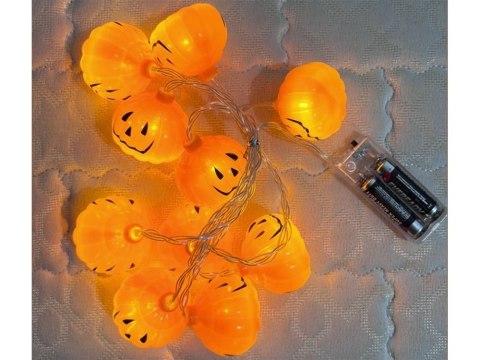 Lampki dynie 10 led wiszące halloween 200cm świecąca dekoracja ozdoba dynia Lampki dynie 10 led wiszące halloween 200cm świecąca dekoracja ozdoba dynia