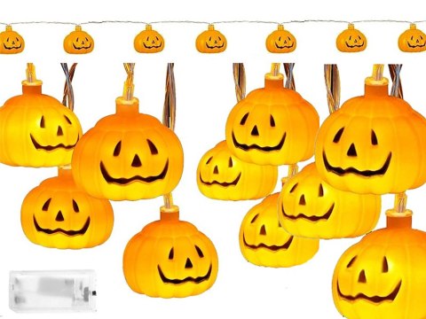 Lampki dynie 10 led wiszące halloween 200cm świecąca dekoracja ozdoba dynia Lampki dynie 10 led wiszące halloween 200cm świecąca dekoracja ozdoba dynia