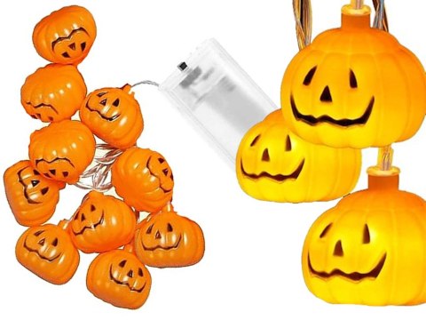 Lampki dynie 10 led wiszące halloween 200cm świecąca dekoracja ozdoba dynia Lampki dynie 10 led wiszące halloween 200cm świecąca dekoracja ozdoba dynia