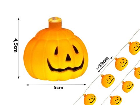 Lampki dynie 10 led wiszące halloween 200cm świecąca dekoracja ozdoba dynia Lampki dynie 10 led wiszące halloween 200cm świecąca dekoracja ozdoba dynia