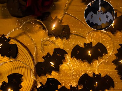Lampki nietoperz 10 led wiszące halloween 200cm świecąca dekoracja ozdoba Lampki nietoperz 10 led wiszące halloween 200cm świecąca dekoracja ozdoba