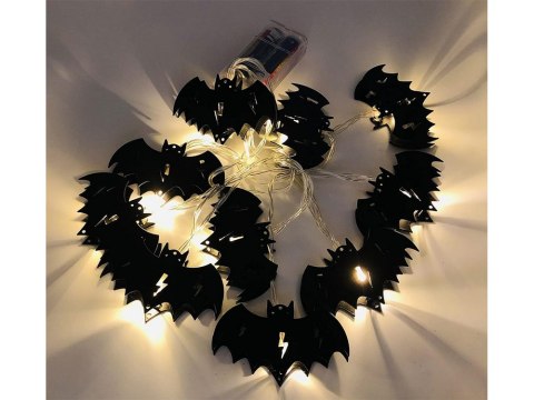 Lampki nietoperz 10 led wiszące halloween 200cm świecąca dekoracja ozdoba Lampki nietoperz 10 led wiszące halloween 200cm świecąca dekoracja ozdoba