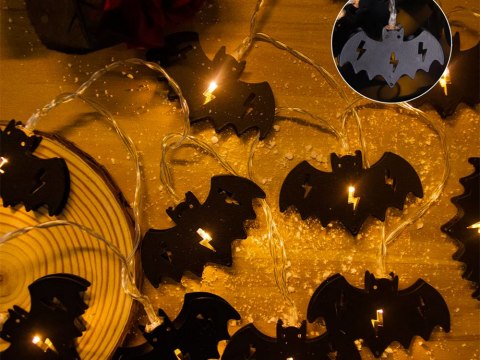 Lampki nietoperz 10 led wiszące halloween 200cm świecąca dekoracja ozdoba Lampki nietoperz 10 led wiszące halloween 200cm świecąca dekoracja ozdoba