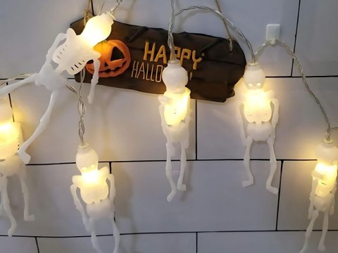Łańcuch świetlny girlanda led halloween szkielet 2m 10 szkieletów wisząca Łańcuch świetlny girlanda led halloween szkielet 2m 10 szkieletów wisząca