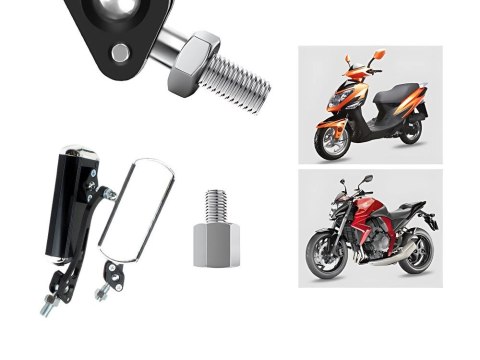 Lusterko motocyklowe aluminiowe lekkie mocowanie m10 z przejściówką do m8 Lusterko motocyklowe aluminiowe lekkie mocowanie m10 z przejściówką do m8