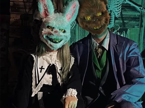 Maska na halloween królik upiorny stwór potwór przebranie strój psychopata Maska na halloween królik upiorny stwór potwór przebranie strój psychopata