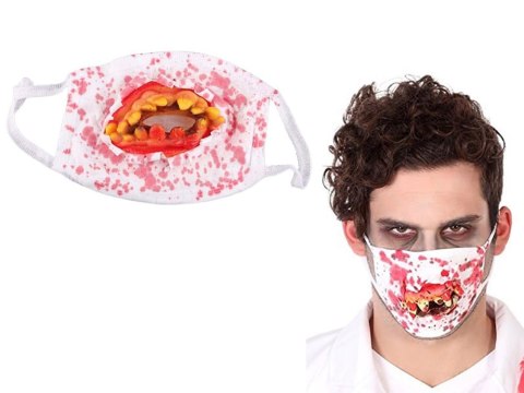 Maska z zębami krwawa na halloweenowa horror przebranie strój na halloween Maska z zębami krwawa na halloweenowa horror przebranie strój na halloween