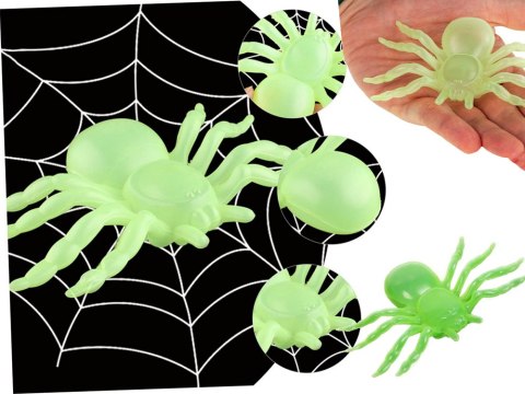 Pająk halloween 2 szt duże dekoracja straszne pająki 11cm fluorescencyjny Pająk halloween 2 szt duże dekoracja straszne pająki 11cm fluorescencyjny
