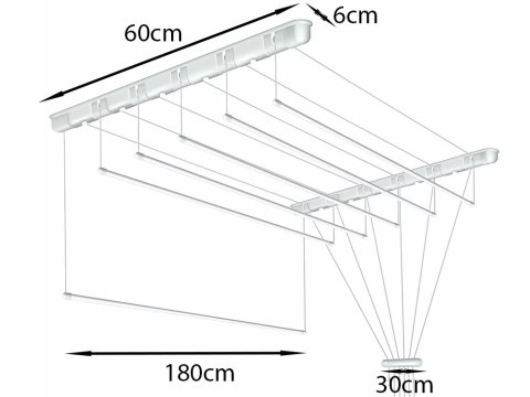 Suszarka sufitowa na pranie bieliznę 5 prętów 180 cm balkon łazienki Suszarka sufitowa na pranie bieliznę 5 prętów 180 cm balkon łazienki