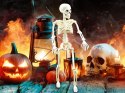 Szkielet człowieka wiszący 40cm dekoracja halloween kościotrup sztuczny