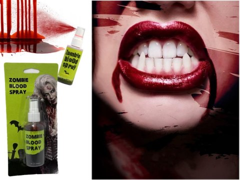 Sztuczna krew spray płyn na halloween zmywalna do makijażu przebranie 60ml Sztuczna krew spray płyn na halloween zmywalna do makijażu przebranie 60ml
