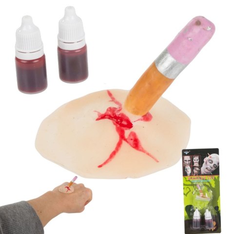 Sztuczna rana makeup kit zestaw do makijażu halloween z krwią wbity ołówek Sztuczna rana makeup kit zestaw do makijażu halloween z krwią wbity ołówek