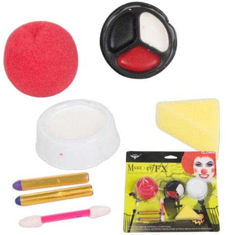 Zestaw do makijażu klaun z nosem na halloween makeup do cosplay makijaż Zestaw do makijażu klaun z nosem na halloween makeup do cosplay makijaż