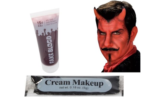 Zestaw do makijażu twarzy diabeł devil na halloween makeup rogi przebranie Zestaw do makijażu twarzy diabeł devil na halloween makeup rogi przebranie