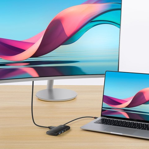 LITE SERIES WIELOFUNKCYJNY HUB USB-C 2 X USB 3.0 USB-C HDMI 1.4 SD-TF CZARNY LITE SERIES WIELOFUNKCYJNY HUB USB-C 2 X USB 3.0 USB-C HDMI 1.4 SD-TF CZARNY