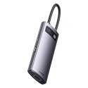 METAL GLEAM SERIES STACJA DOKUJĄCA HUB 6W1 USB-C HDMI 3XUSB 3.2 POWER DELIVERY VGA SZARY