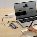 METAL GLEAM SERIES STACJA DOKUJĄCA HUB 6W1 USB-C HDMI 3XUSB 3.2 POWER DELIVERY VGA SZARY