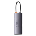 METAL GLEAM SERIES STACJA DOKUJĄCA HUB 6W1 USB-C HDMI 3XUSB 3.2 POWER DELIVERY VGA SZARY