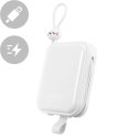 POWERBANK Z PODSTAWKĄ KABEL USB-C I IPHONE LIGHTNING CUTIE SERIES 10000MAH 22.5W BIAŁY