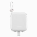 POWERBANK Z PODSTAWKĄ KABEL USB-C I IPHONE LIGHTNING CUTIE SERIES 10000MAH 22.5W BIAŁY