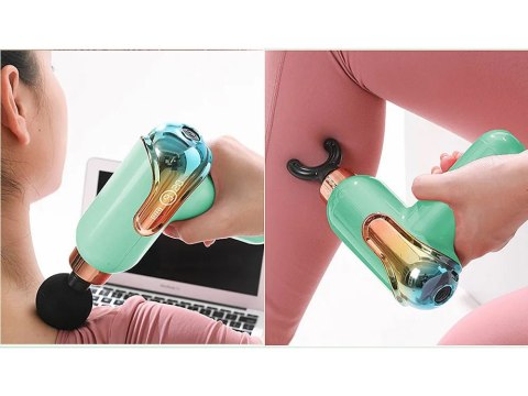 Mini pistolet do masażu mocny masażer massage gun przenośny + 4 końcówki Mini pistolet do masażu mocny masażer massage gun przenośny + 4 końcówki